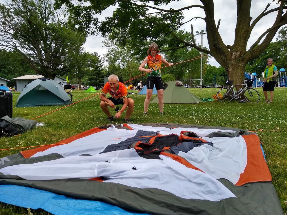 Camping cyclists